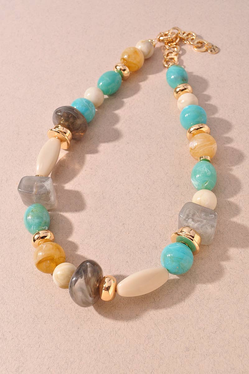 ACETATE MIXED BEAD NECKLACE