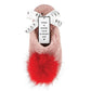 The Madison Slipper - Blush with Red Pom Pom