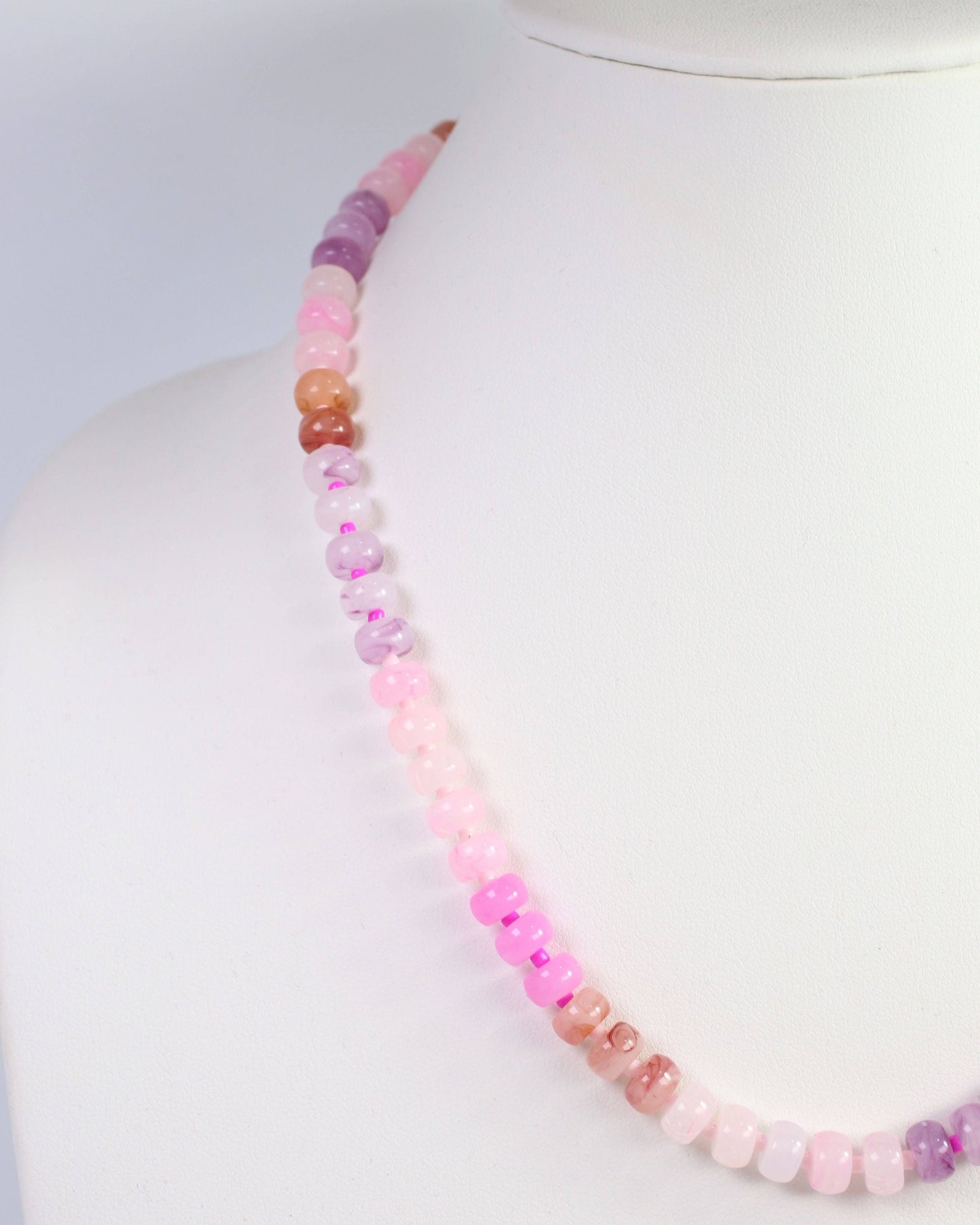Cape San Blas Beaded Necklace Pink | Caroline Hill