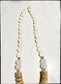 White African Bone Flat Bead Long Statement Necklace