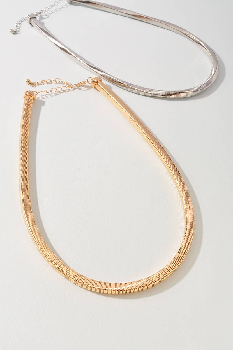 Simple Gold & Silver Snake Chain Necklace
