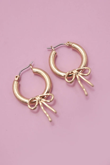 Dainty Bow Gold Earrings