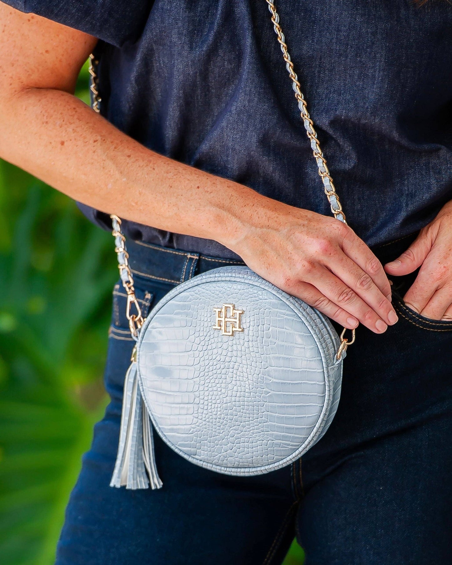 Cece Circular Crossbody Baby Blue | Caroline Hill