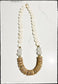 White African Bone Flat Bead Long Statement Necklace