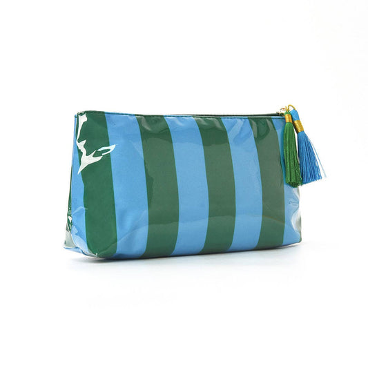 Medium Stripe Makeup Bag | Waterproof