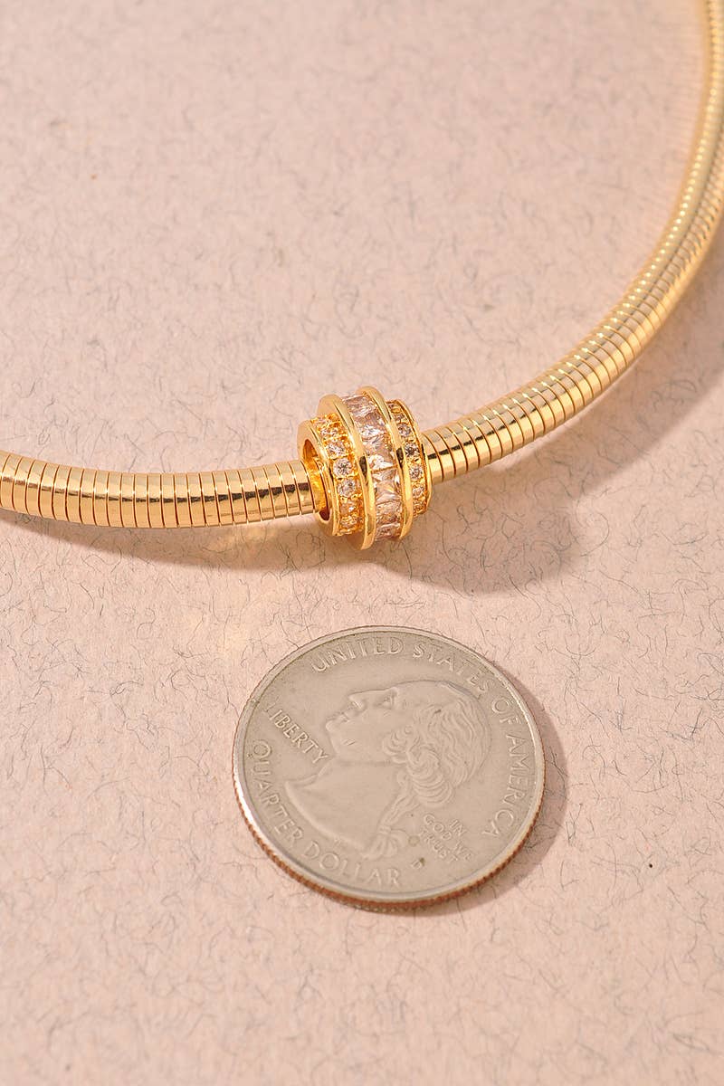 Gold Snake Chain Accent Necklace