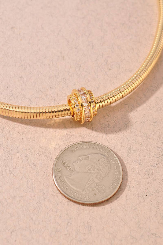 Gold Snake Chain Accent Necklace