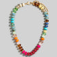 Mixed Faceted And Marble Resin Disc Beads Necklace