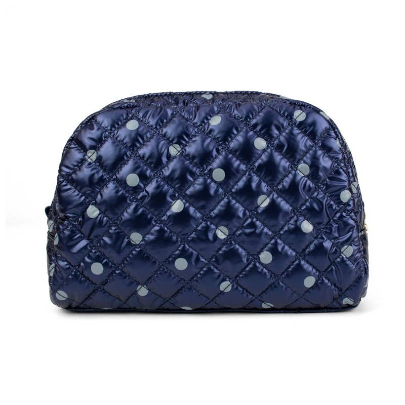 Cosmetic Makeup Bag Travel Pouch | Polka Dot Sapphire