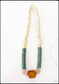 Midi Short Coconut Wood Bone Bead Recycled Glass Bead Green