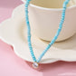 Natural Stone Beaded Charm Necklace
