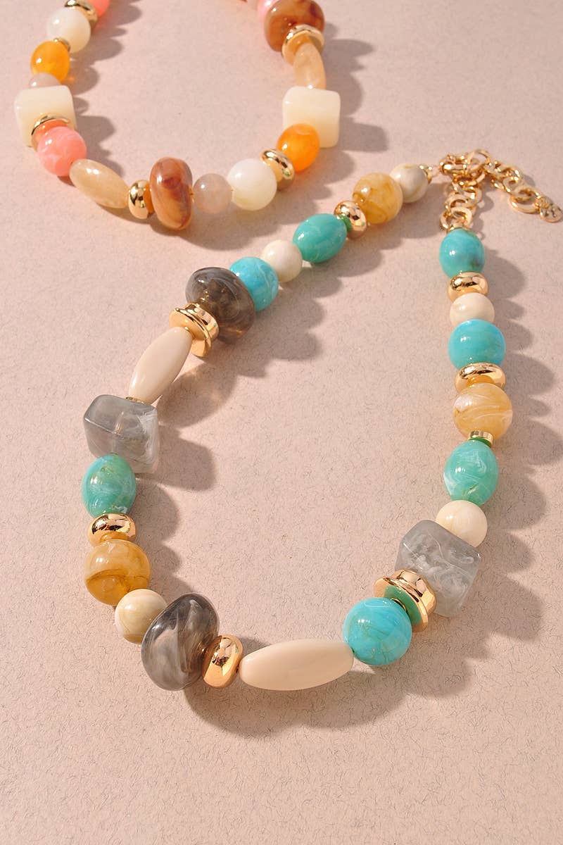 ACETATE MIXED BEAD NECKLACE