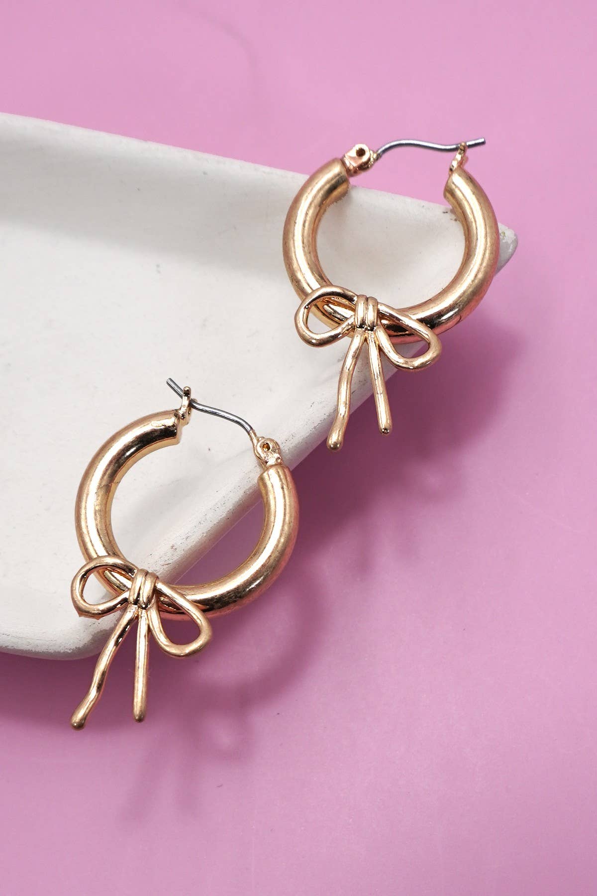 Dainty Bow Gold Earrings