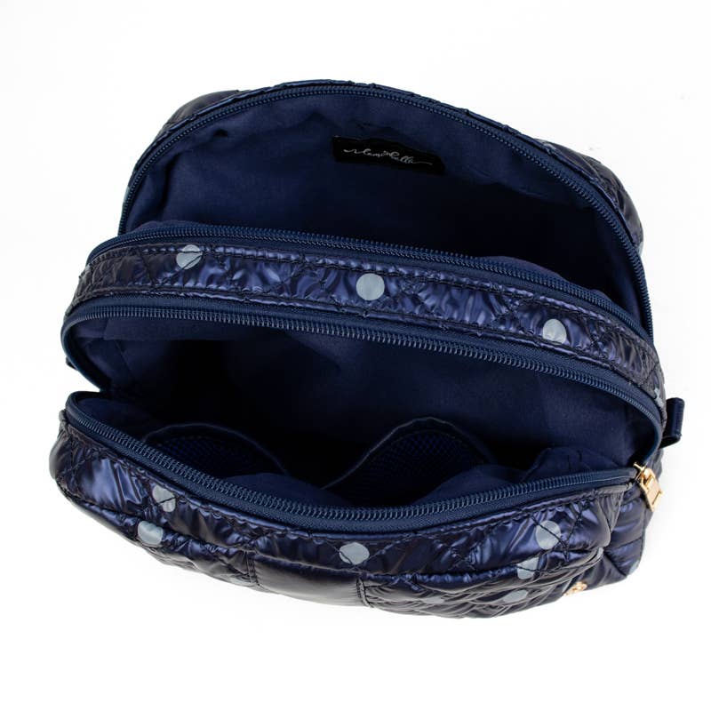 Cosmetic Makeup Bag Travel Pouch | Polka Dot Sapphire