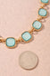 Square Stone Chain Statement Necklace | 3 Colors