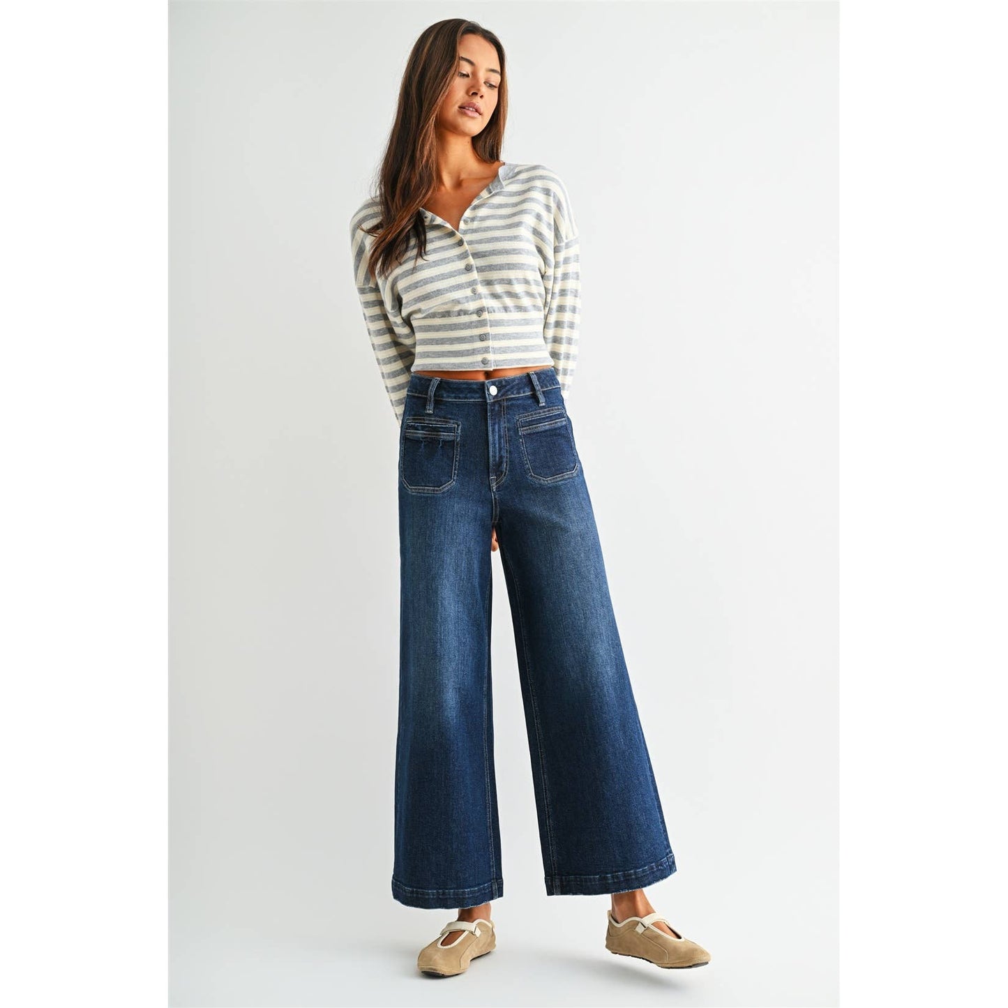 HIGH RISE ANKLE WIDE LEG