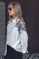 Embroidered Leaf Shoulder Tencel Shirt