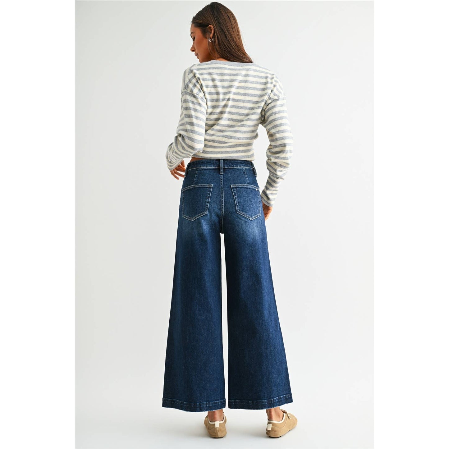 HIGH RISE ANKLE WIDE LEG