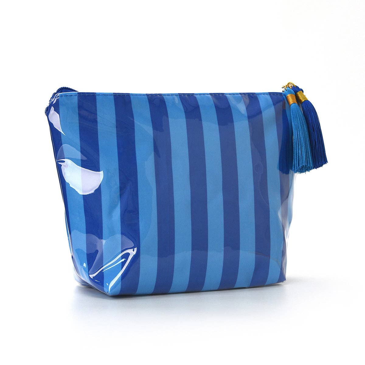 Large Striped Makeup Bag | Waterproof