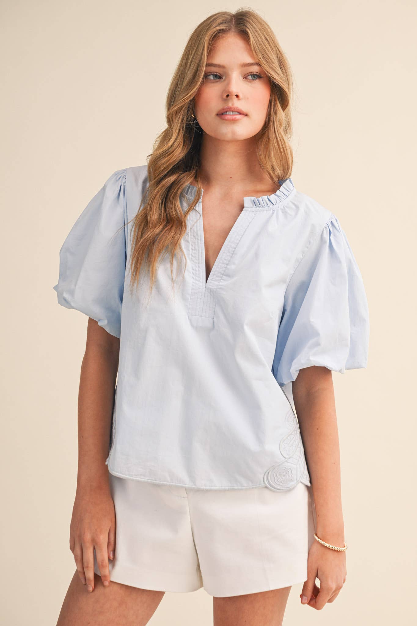 Ember Powder Blue Top | &Merci