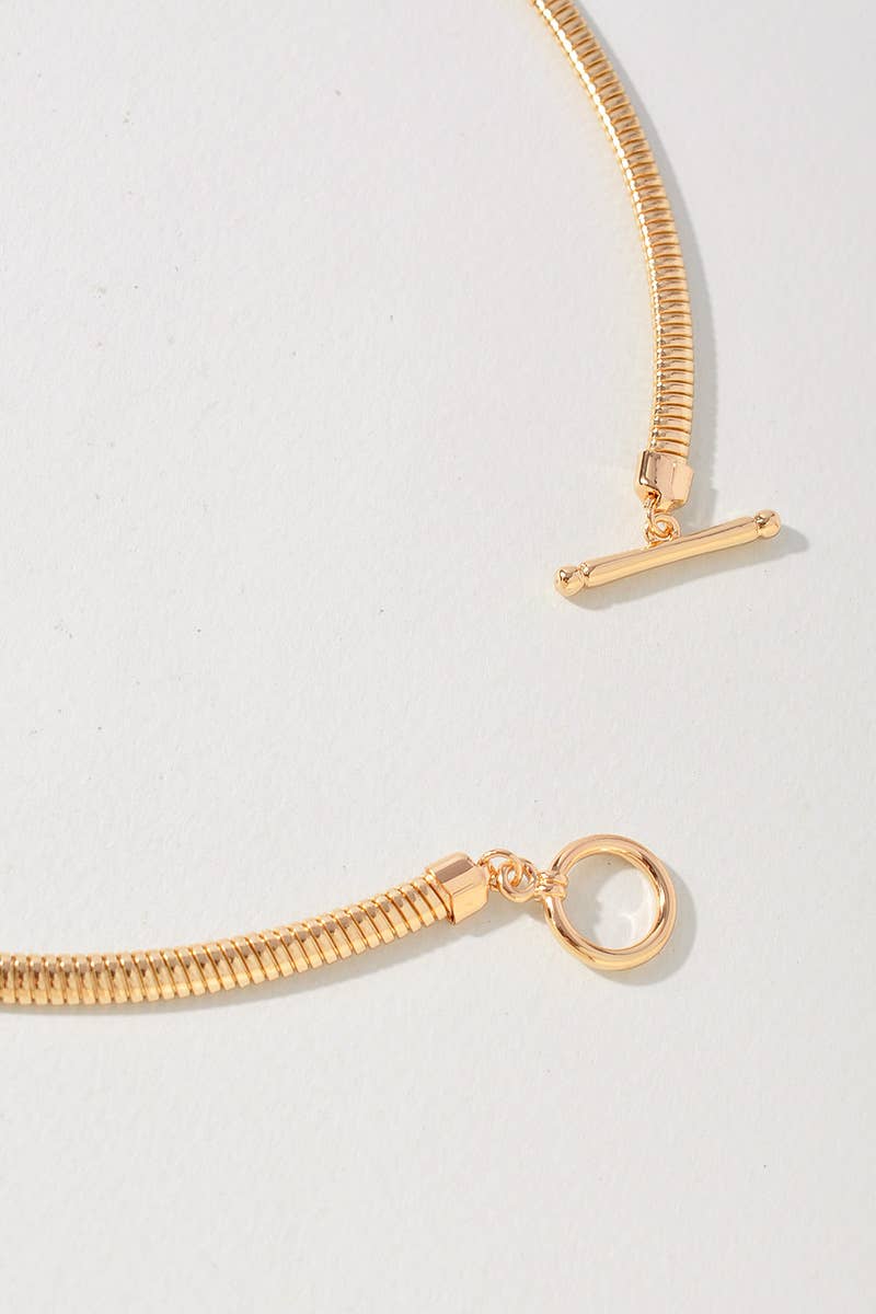 Tiger Eye Pendant Snake Chain Necklace