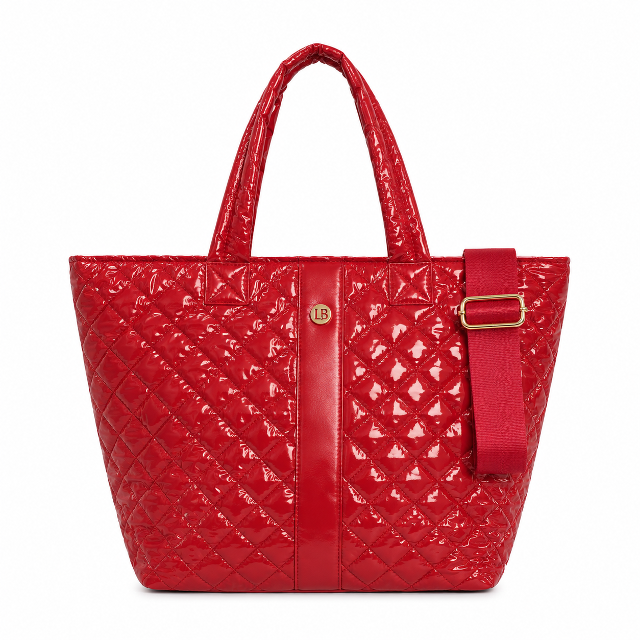 Diamond Tote Shoulder Bag Cherry Red