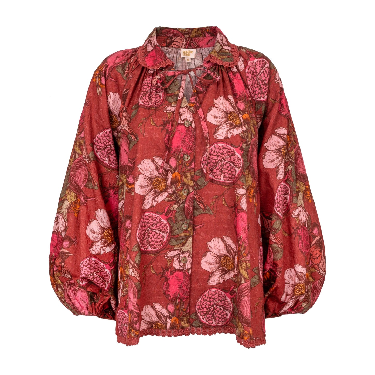 Sunshine Tienda| Pomegranate Floral Willa Top