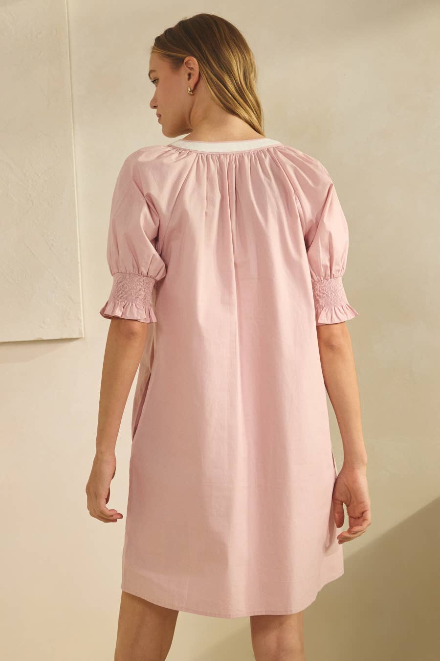 The Becky Poplin Embroidered Dress | Oddi