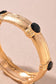 Crystal Accent Bamboo Bangle Bracelet