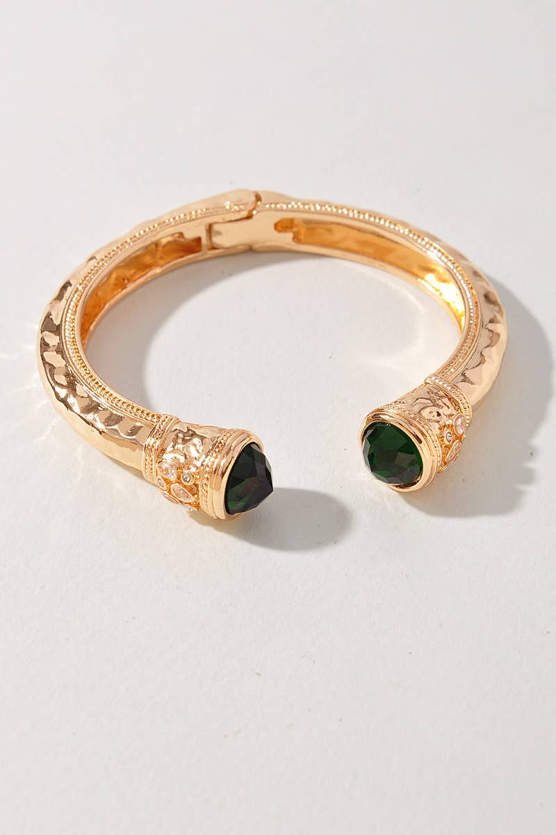 Hammered Hinge Bangle Bracelet
