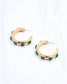 Allie Hammered Gold Earring Green